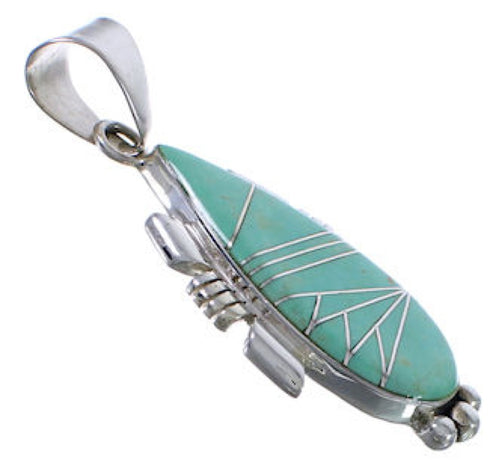 Turquoise Inlay And Sterling Silver Pendant EX30507